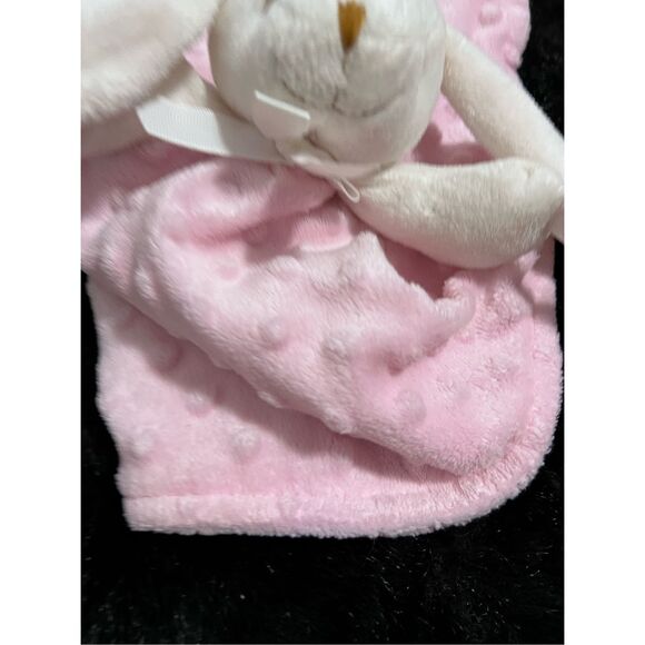 BLANKETS & BEYOND PINK FLUFFY BUNNY LOVEY BLANKET BLANKIE SECURITY - Picture 2 of 2